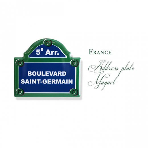 フランス直輸入！ パリ 道路看板 マグネット サンジェルマン大通り【BOULEVARD SAINT-GERMAIN】（Souvenir de  paris お土産）フランス雑貨・輸入雑貨『Zakka MiniMini』