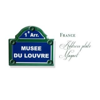 フランス直輸入！ パリ 道路看板 マグネット ルーブル美術館