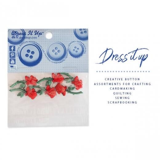 Usa Dress It Up ボタン クラフト素材 一輪 バラ Rose ローズ Usa Dress It Up ボタン クラフト素材 一輪 バラ Rose ローズ