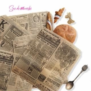 マルシェ袋 スペイン 海外市場の紙袋 三角包 （News Spaper）5