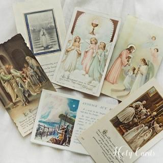 フランス蚤の市より アンティーク 教会 ホーリーカード 【6枚セット A