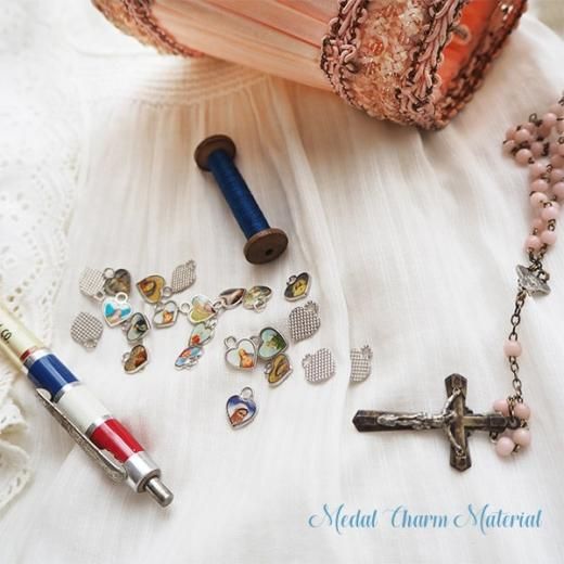 ベルギー直輸入！メダイ シルバーチャーム 10個セット ハート