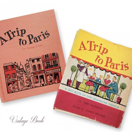 USA 1959年 フランス語→英語 フレーズ絵本 A trip to Paris 