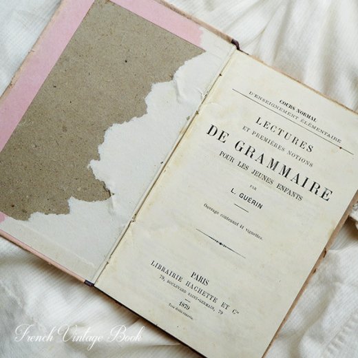 フランス蚤の市より 1879年発行 アンティーク本 （De grammaire）