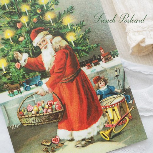 フランス クリスマス ポストカード サンタクロース クリスマスツリー（Decoration）- 海外 絵葉書 ・ 輸入雑貨 Zakka MiniMini