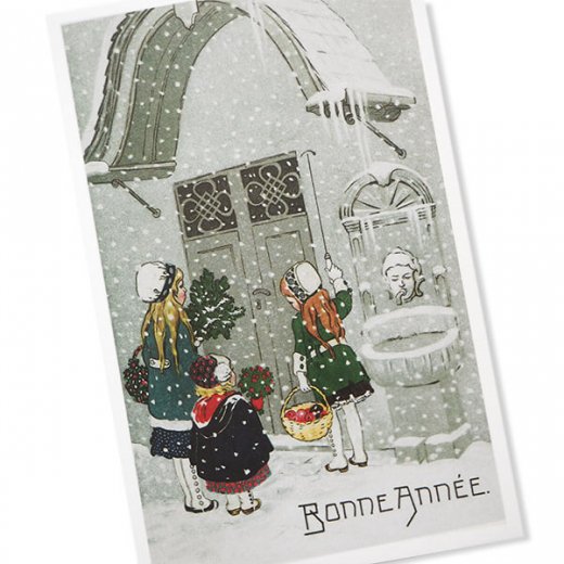  フランス クリスマス ポストカード 訪問 あけましておめでとう 年賀状 雪（Bonne Annee S）【画像2】