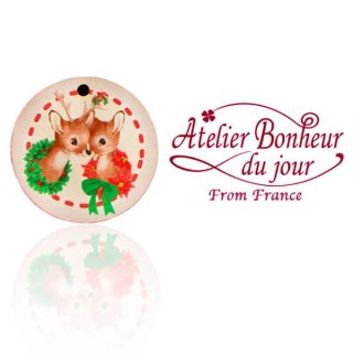 クリスマス（Xmas） 輸入 雑貨 フランス輸入ボタン アトリエ・ボヌール・ドゥ・ジュール【クリスマス・子鹿】