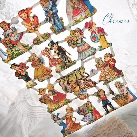 ドイツ クロモス【M】（チャイルド 花・馬・民族衣装） - 海外 輸入