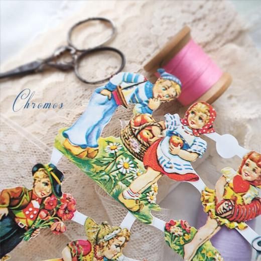 ドイツ クロモス【M】（チャイルド 花・馬・民族衣装） - 海外 輸入