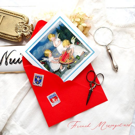 フランス メッセージカード 封筒セット（ange・天使）- 海外 絵葉書 ・ 輸入雑貨 Zakka MiniMini