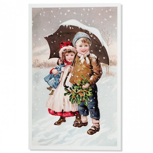 フランス クリスマスポストカード もみの木 幼子（聖夜）