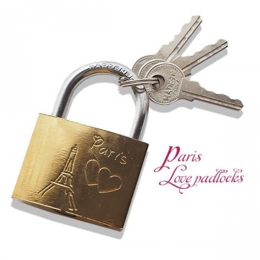 デッドストック】フランス直輸入！フランス 南京錠 6.5cm スーベニア お土産 お守り【ラブロック・Love padlocks】