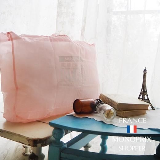 フランス直輸入！】 MONOPRIX モノプリ エコバッグ【Pale pink