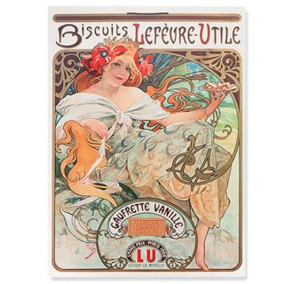 フレンチポストカード アルフォンス・ミュシャ（1896年 LU ビスケット 広告画Lefèvre-Utile ）