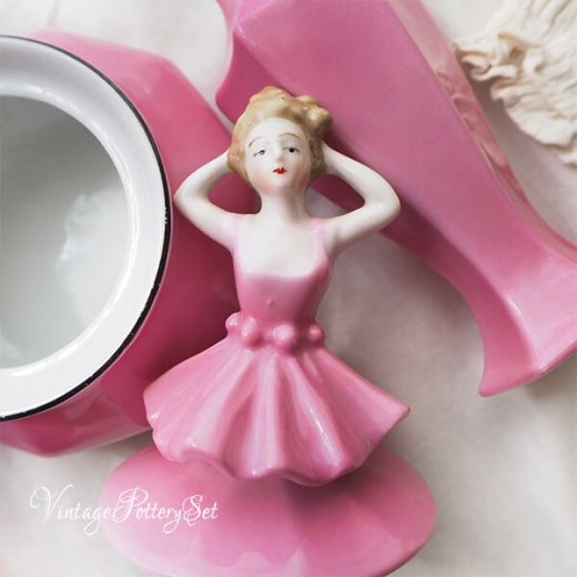 1950年代 陶器人形アンティーク人形花瓶ヘッドベース！-