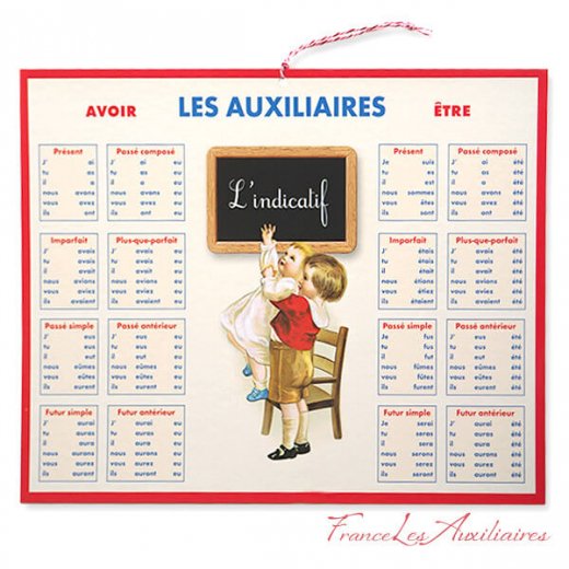 フランス製 フランス語の助動詞 勉強表 ボード