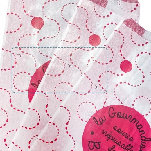 マルシェ袋 フランス 海外市場の紙袋（La gourmandise・pink A