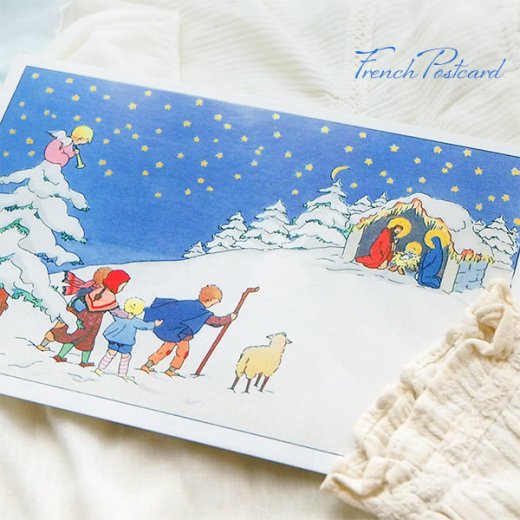 フランス クリスマスポストカード （キリストの降誕 J.Gouppy B-type ）【画像4】