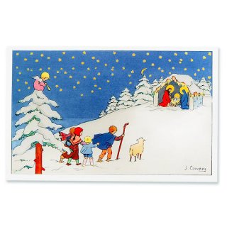 クリスマス（Xmas） 輸入 雑貨 フランス クリスマスポストカード （キリストの降誕 J.Gouppy B-type ）