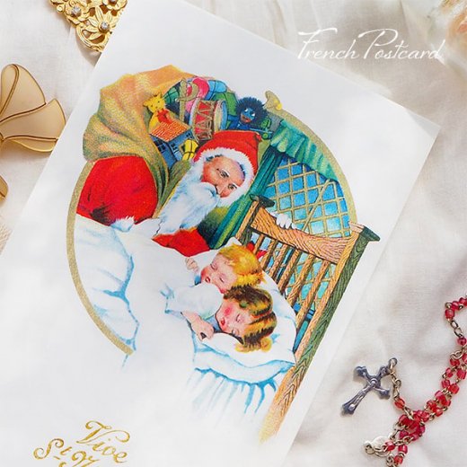 フランス クリスマスポストカード  幼子 プレゼント ベア サンタクロース（聖ニコラス Live St-Nicolas）【画像3】
