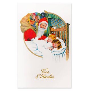 フランス クリスマスポストカード  幼子 プレゼント ベア サンタクロース（聖ニコラス Live St-Nicolas）
