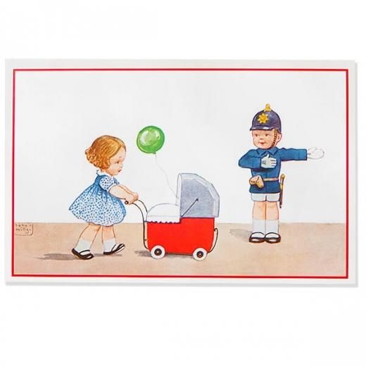 フランスポストカード ベビーカー バースディ 出産お祝い 幼子