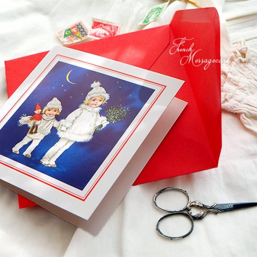 フランス クリスマス 封筒つき メッセージカード