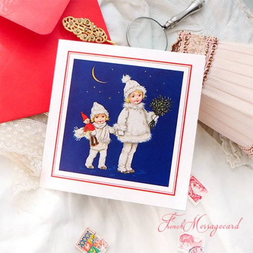 フランス クリスマス 封筒つき メッセージカード