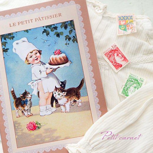 フランス ミニノート 小さなパティシエ クグロフ ケーキ バラ 猫（Le petit patisser）【画像10】