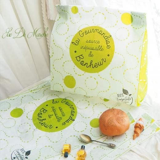 マルシェ袋 フランス 海外市場の紙袋 【特大】（La gourmandise