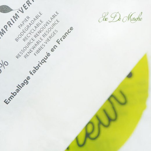 マルシェ袋 フランス 海外市場の紙袋 【特大】（La gourmandise・green）５枚セット【画像7】