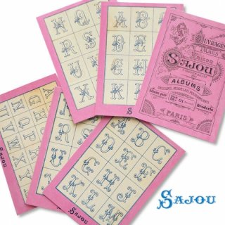 フランス ポストカード フランス SAJOU ポストカード６枚セット【刺繍図案 rose】