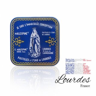 マリア様 雑貨 フランス ルルドの泉 キャンディー スクウェア缶（パスティーユルルド Lourdes 聖母マリア 奇跡の聖水）