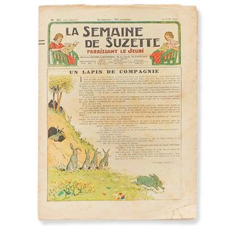 アンティーク・ヴィンテージ本 フランス La Semaine de Suzette（アンティーク週間誌  Q うさぎ）