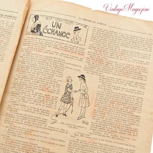 LA SEMAINE 皆無 DE SUZETTE フランス古い女の子向けの新聞 3冊