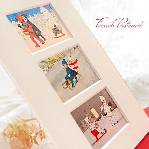 フランス ポストカード マウントボード仕様 封筒セット（ 仔猫 仔犬