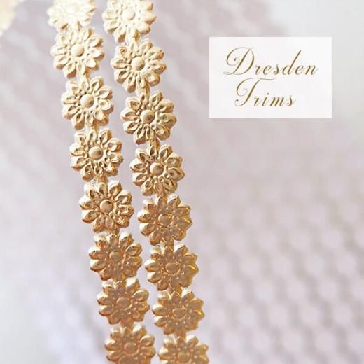 ドイツ Dresden ドレスデンペーパー ゴールド トリム デイジー 【単品