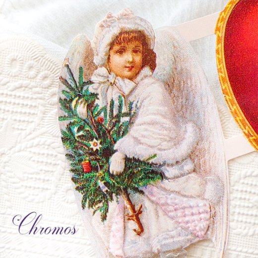 ドイツ クロモス【M】天使 ハート バラ ローズ 四葉のクローバー クリスマス イースター （復活祭）【画像9】