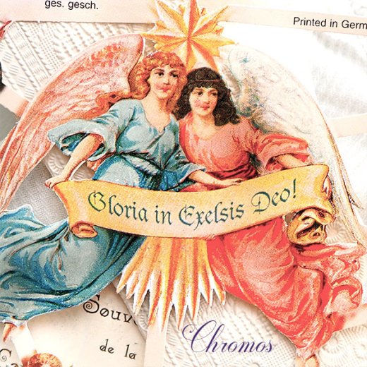  ドイツ クロモス【M】天使 バラ バイオリン キリスト 聖母マリア クリスマス イースター （復活祭）【画像3】