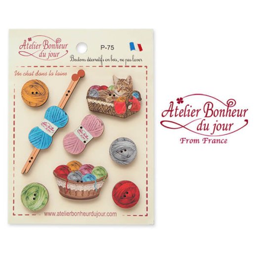 輸入 木製ボタン 手芸 裁縫 - フランス雑貨・輸入雑貨『Zakka MiniMini 