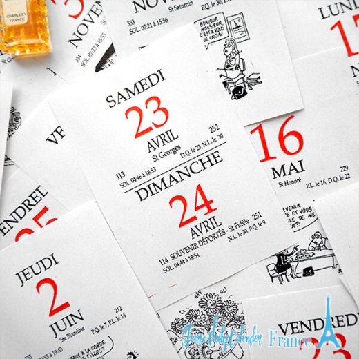 【バラ売り】フランス日めくりカレンダー （30枚セット コラージュ・ラッピング素材）【画像6】