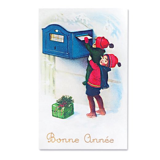 フランス クリスマスポストカード ポスト あけましておめでとう 年賀状（Bonne Annee T）【画像1】