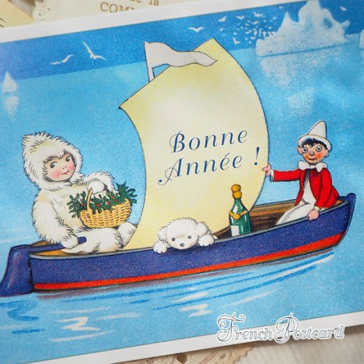 フランス クリスマスポストカード クリスマス しろくま あけましておめでとう 年賀状（Bonne Annee T） 【画像2】