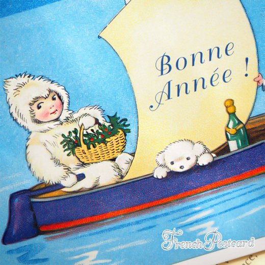 フランス クリスマスポストカード クリスマス しろくま あけましておめでとう 年賀状（Bonne Annee T） 【画像3】