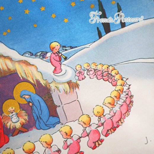 フランス クリスマスポストカード （キリストの降誕 天使 J.Gouppy C-type ）【画像8】