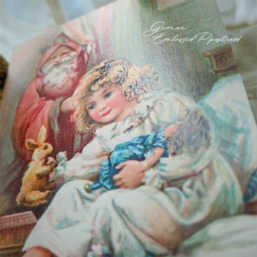 ドイツ直輸入！ 【大判】クリスマスポストカード エンボス加工 復刻