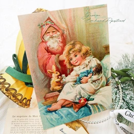 ドイツ直輸入！ 【大判】クリスマスポストカード エンボス加工 復刻