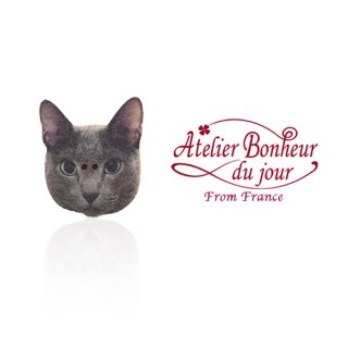 ネコ 猫 モチーフの雑貨  フランス輸入ボタン アトリエ・ボヌール・ドゥ・ジュール【ねこのシピ chipie】