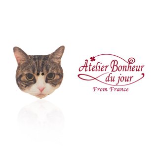 ネコ 猫 モチーフの雑貨  フランス輸入ボタン アトリエ・ボヌール・ドゥ・ジュール【ねこのペルル Perle】