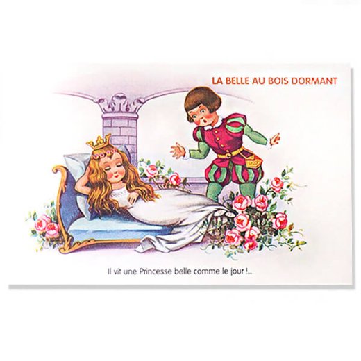 フランス ポストカード 童話シリーズ 眠れる森の美女 バラ ローズ フランス語（LA BELLE AU BOIS DORMANT）
